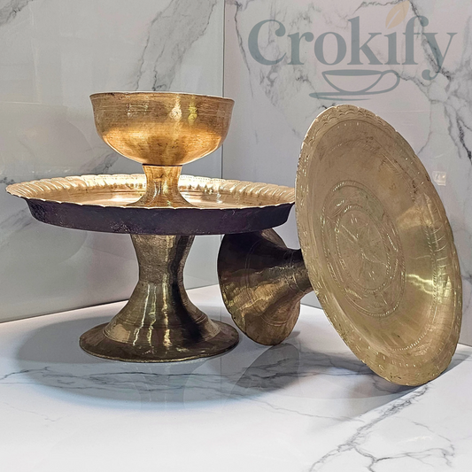 Handcrafted Kansa (Bronze) Bankahi – Traditional Assamese Serving stand